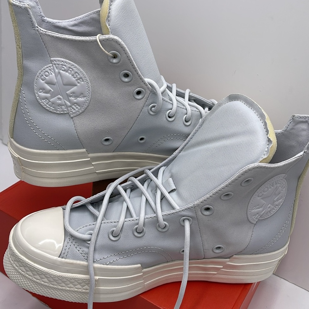 Converse WMNS CHUCK 70 PLUS HI MOONBATHE/EGRET/MOONBATHE A05259C Platforms Snkrs - Picture 10 of 16